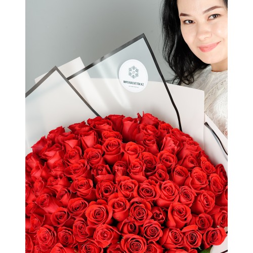 Купить на заказ Букет из 101 красной розы с доставкой в Жаркенте